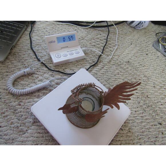 VTG Wire Mesh Rooster Candle Holder Rustic Folk Art Texture Farm Country - Picture 9 of 9